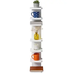 Versatile 7 Tier Wall Shelf Unit, White Floating Shelves with Rounded Corners, Vertical Lack Wall Shelf for Bedroom Living Room  Decor Display Organizer