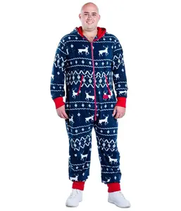 Men's Blue Reindeer Big and Tall Jumpsuit