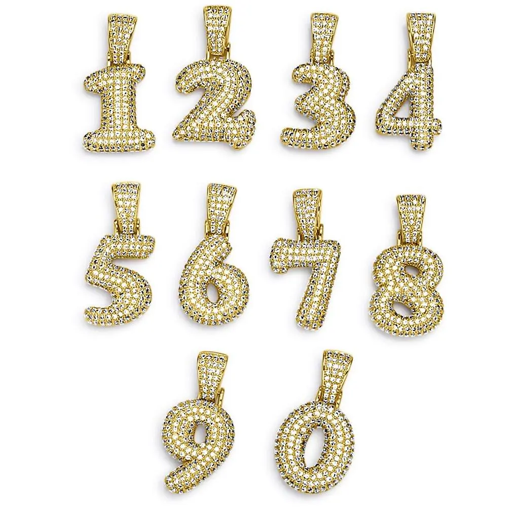 CZ Bubble Number Charm
