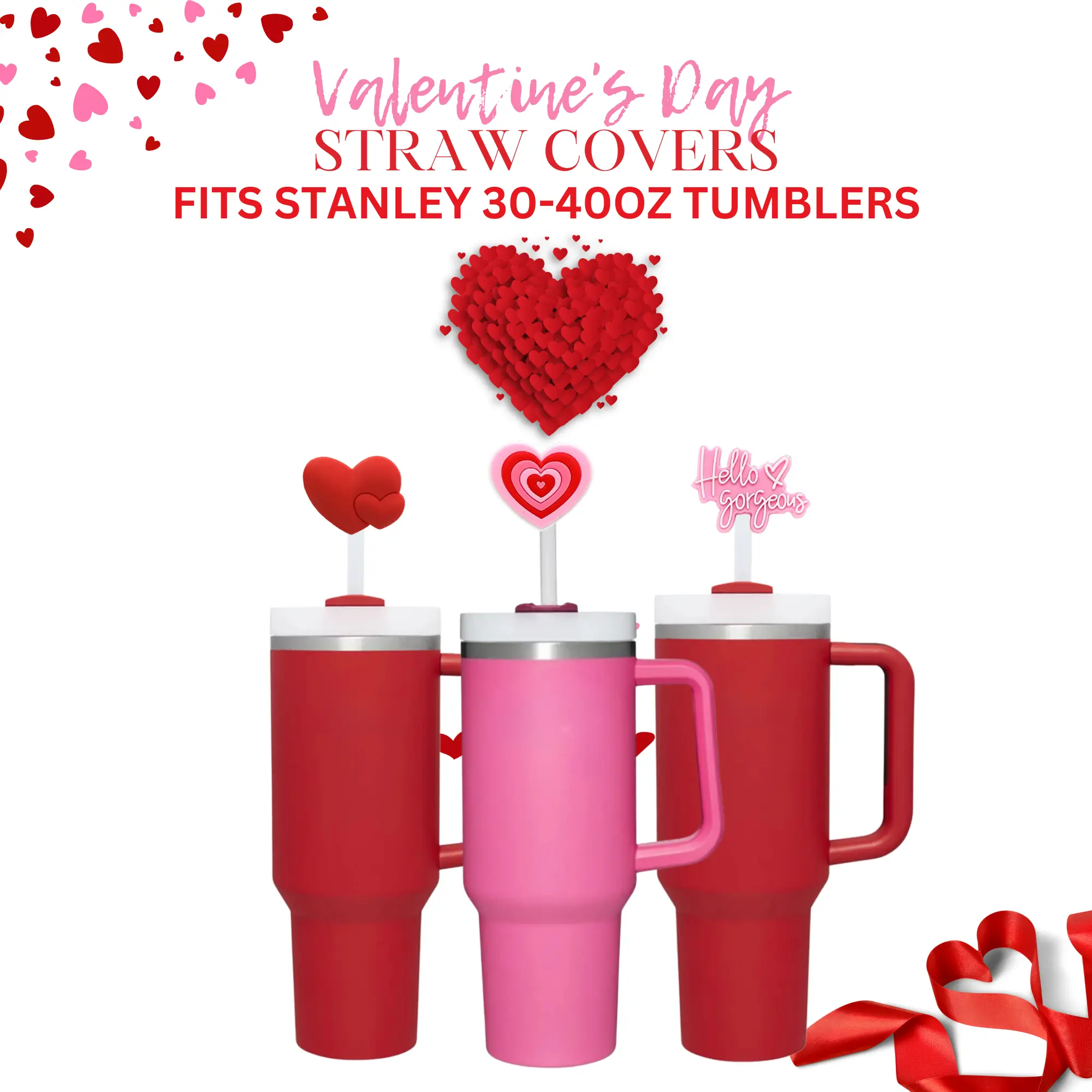 Valentines Gifts, Straw Cover , Straw Topper, Valentine Straw Cover, Accessories for Stanley , Straw Topper, 10mm Straw Cover Drinkware
