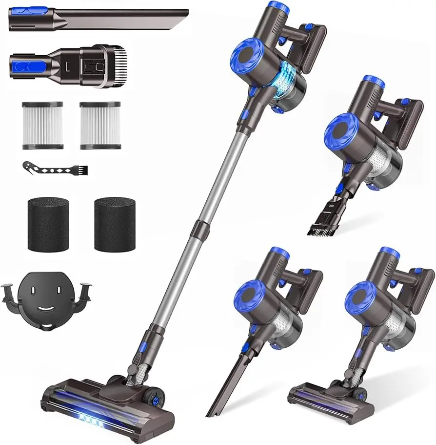 Nw 5Lbs 40KPa Cordless Handheld Stick Vacuum Cleaner  Anti-Tangle, 8-in-1 Self-Standing, 1.5L Dust Cup