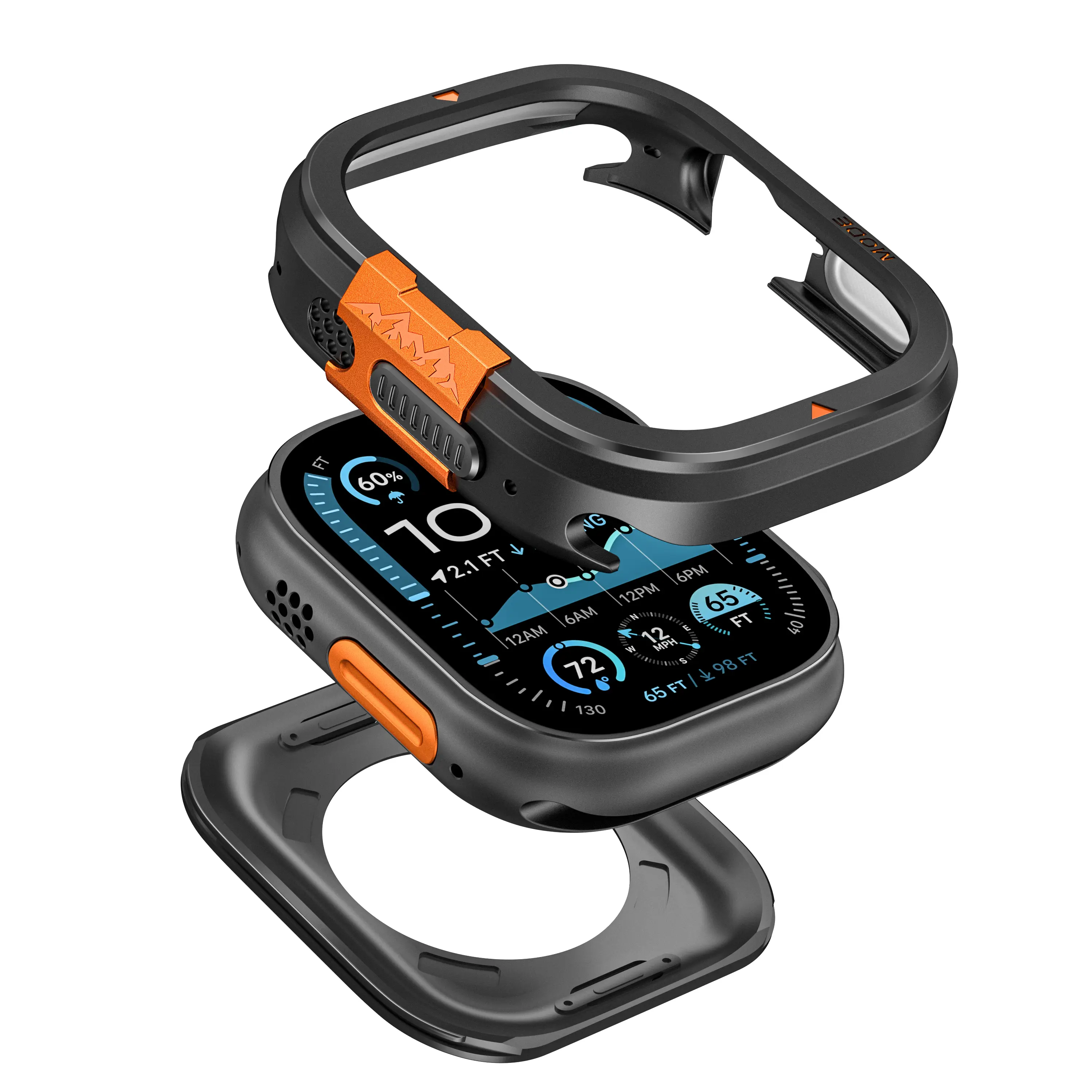 Rugged Zinc Alloy Electroplated Protective Case with Cover, Wearable Accessory for Ultra Model Smart Watches, Watch Protector Accessories