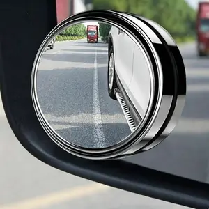 2-Pack Universal Car Rear View Mirrors, Rotatable Blind Spot Mirror, Rearview Mirror, Driving Backup Aid, Flat Lens, Suction Mount, Wide Vision