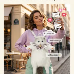 TikTok Viral Cute Plush Cat Backpack, Soft Toy Shoulder Bag for Girls, Perfect Gift for Best Friends, Adorable Kitten Design realistic cat backpack、plush kitten bag