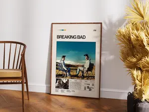 Breaking Bad Poster, TV Series Poster, Retro Vintage Movie Print, Minimalist Movie Poster, TV Show Print, Custom Poster, Midcentury Modern (No Frame)