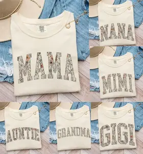 Custom Mama Floral Comfort Colors T-Shirt, Personalized Grandma Nana, Mimi Gigi Shirt, Birth Flower Family Name Tee, Grandparent Gift Idea, Soft Vintage Style Womenswear- SoftHype Apparel