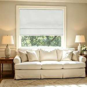 Allesin Zen No Drill No Tools Cordless Roman Shades for Windows,10-Second No-Drill Installation, 100% Blackout & Heat Insulation,Blackout Thermal Insulated Room Darkening Window Blinds, Linen Fabric, Cordless Safe System，Easy Care，Fits Bedroom
