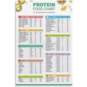 High Protein Food List And Low Carb Keto Food Chart Poster Canvas Wall Art Poster for Bedroom Living Room Decor Decoration Print