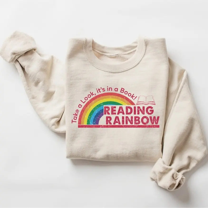Reading Rainbow Sweatshirt, Teacher Appreciation Gift, School Shirt, Book Lover Gift, Teacher Sweatshirt Outfit, Take A Look, It's In The Book!