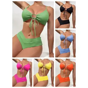 Women's High Cut String Triangle Bikini Set Swimsuits Sexy Bathing Suits 2 Piece