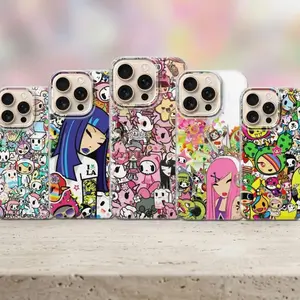 Tokidoki Inspired Phone Case, Kawaii Sticker Collage TPU Protective Cover -Compatible with iPhone 11–17 & More (Check Available Sizes)