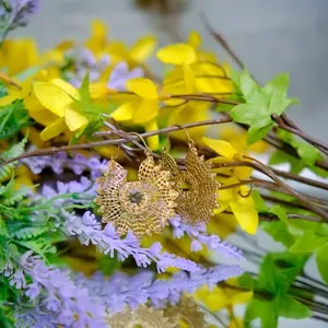 Handmade Ethnic Brass Hoop Earring, Bohemian Earrings , Boho Jewelry, Chic Festival Earring, Round Vintage Tribal Brass Earring