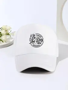 Letter & Skull Print Baseball Cap, Casual Breathable Mesh Baseball Cap, Casual Outfits Cap, Fashion Accessories for Men & Women
