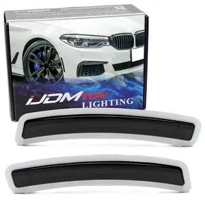iJDMTOY Euro Black-Out Smoked Front Bumper Side Marker Reflex Lens For BMW 2019-2022 G20 3 Series 320i 330i 340i M340i