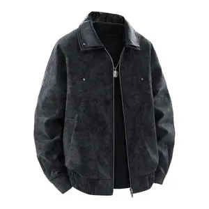 Fashionable American Vintage Style High-end Street Casual Comfortable Breathable Daily Commute Multi-functional Loose Suede Lapel Jacket Spring and autumn