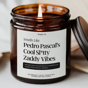 Smells Like Pedro Pascal Candle, Celebrity Funny Inspired Movie Star Candle, Perfect Gift for Fans Stylish Home Decor Amber Candle