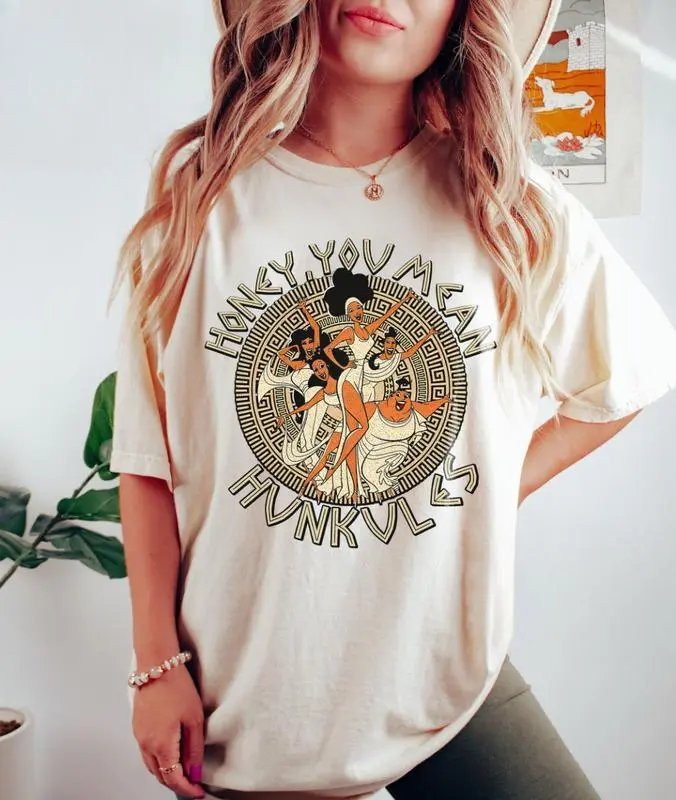 Hercules Diva The Muses Honey You Mean Hunkules Retro 90s T-Shirt, Hercules Shirt, Womenswear Top Cotton Fabric