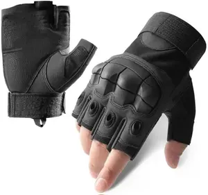 Homefy Fingerless Tactical Gloves for Men & Women - Breathable Impact-Resistant Half-Finger Design for Motorcycling, Airsoft, Cycling, Hunting & Outdoor Sports - Beige