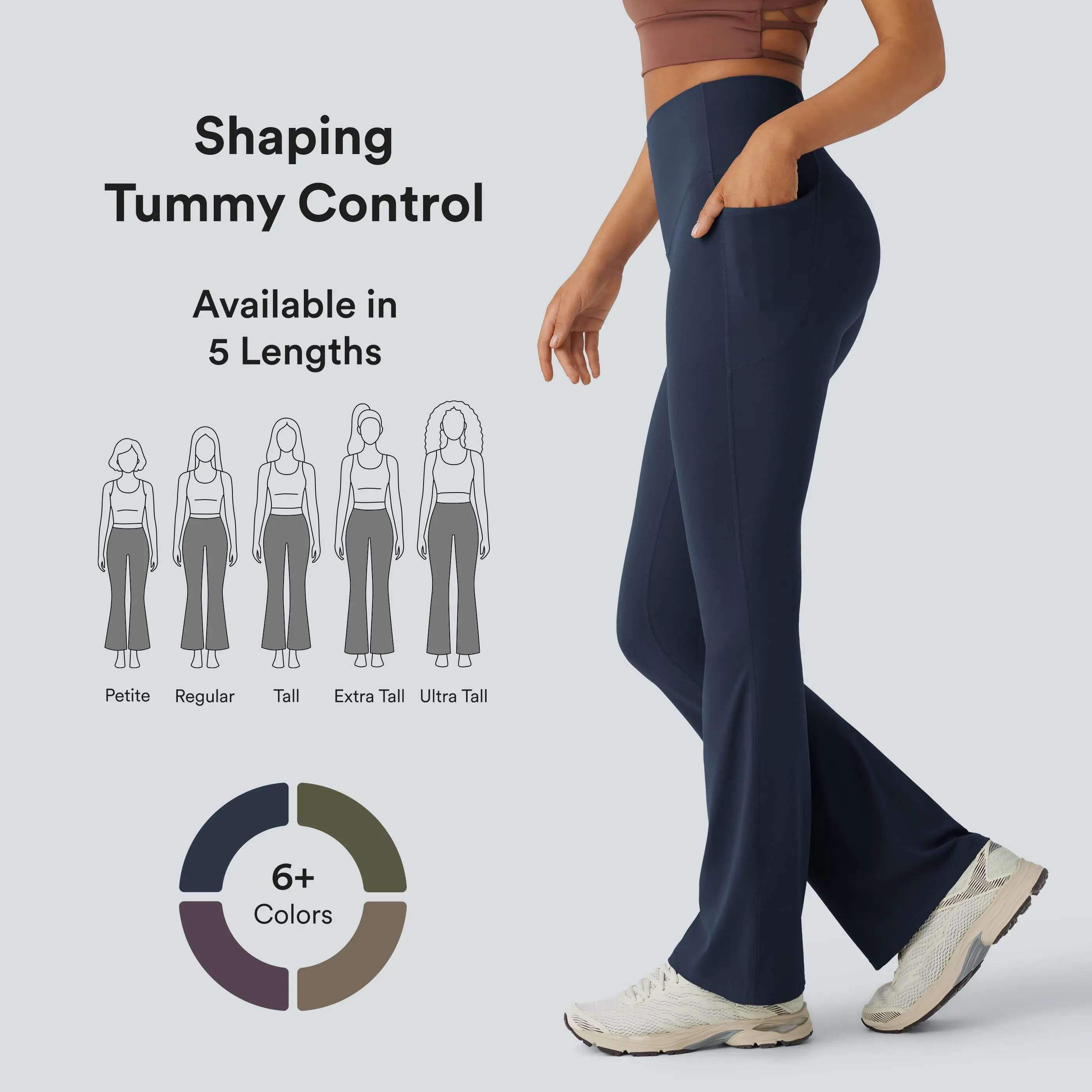 Halara UltraSculpt High Waisted Tummy Control Pocket Shaping Yoga Bootcut Leggings #BackToSchool