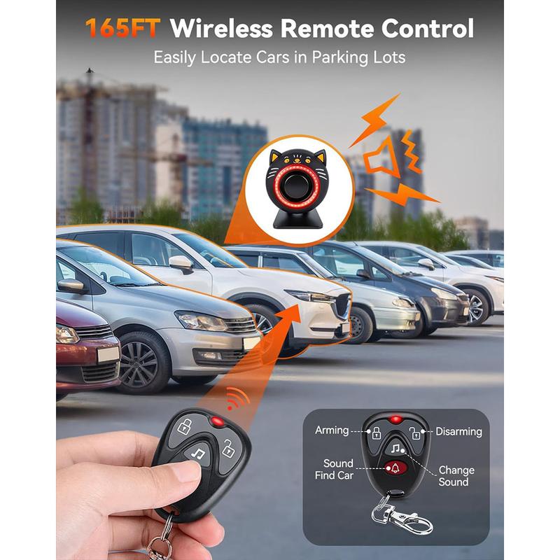 Car Alarm System, 120dB Siren Alarm Car Alarm System with Motion Sensor Alarm & Red Light, Wireless Remote Anti Theft Car Device, Vehicle Security Alert Security Lights for Car, RV, SUV, Truck(Upgrade 5.0)