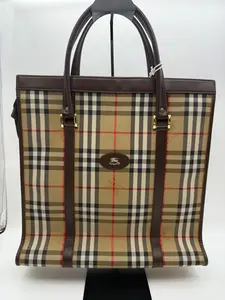 Pre-owned BURBERRY CANVAS WITH LEATHER TRIM Top Handle Bags BURBERRY/Top Handle Bags/KKB1601053^