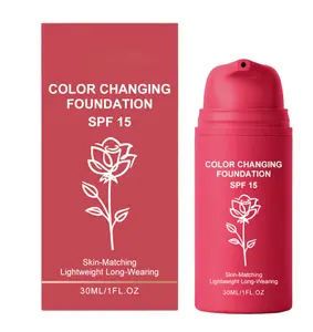 Warm color adjusting and color changing liquid foundation - color tone matches with liquid makeup to evenly tone skin and modify skin -24 hours of long lasting makeup, SPF、naturally stick to skin, create a clear and soft sense of makeup