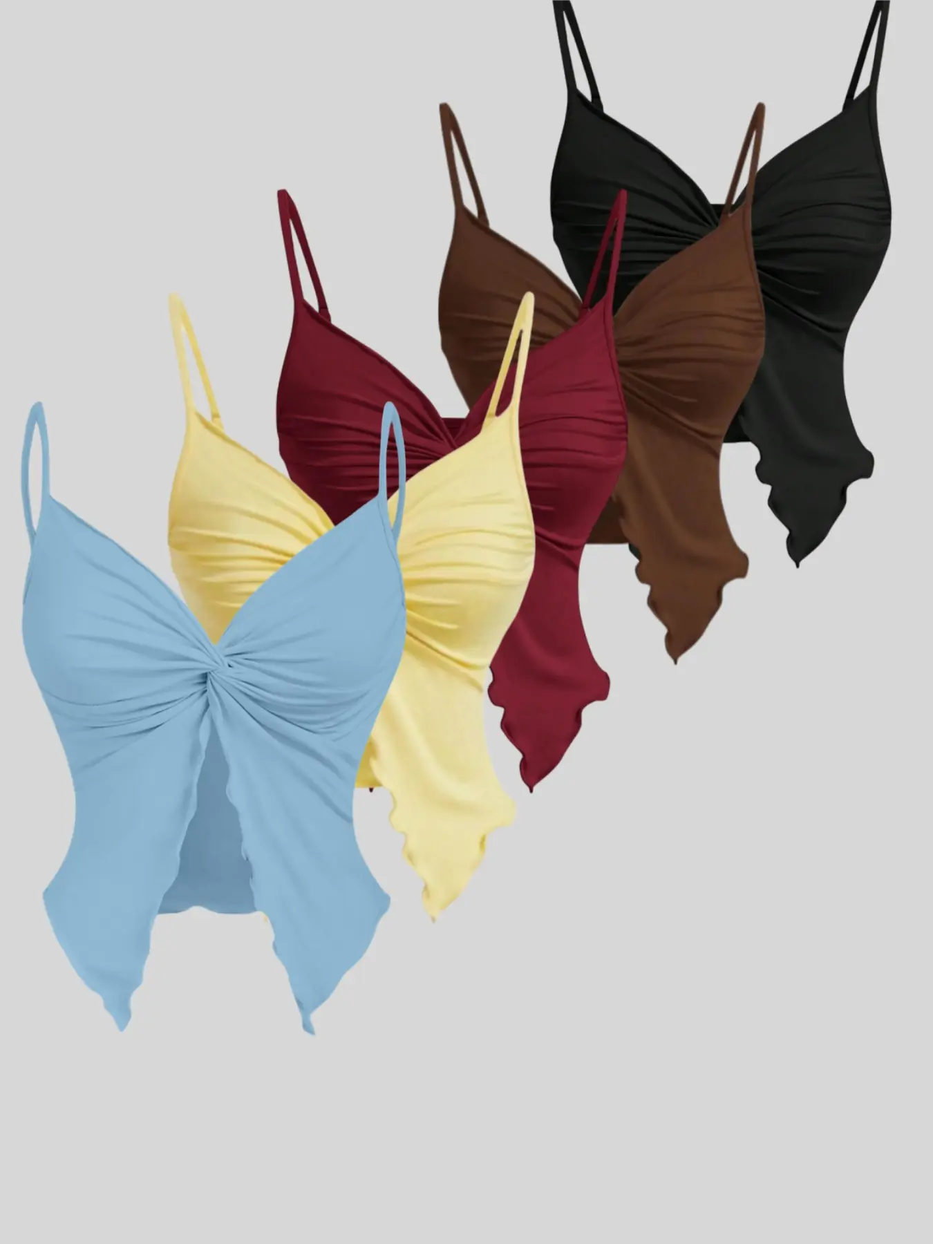Daily casual multi-piece set combination versatile butterfly shape suspender 5-piece set
