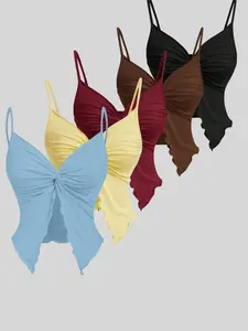 Women's Sexy Butterfly Shape Adjustable Strap Top Set, Summer Fitted Casual Daily Wear, Versatile & Comfortable Design