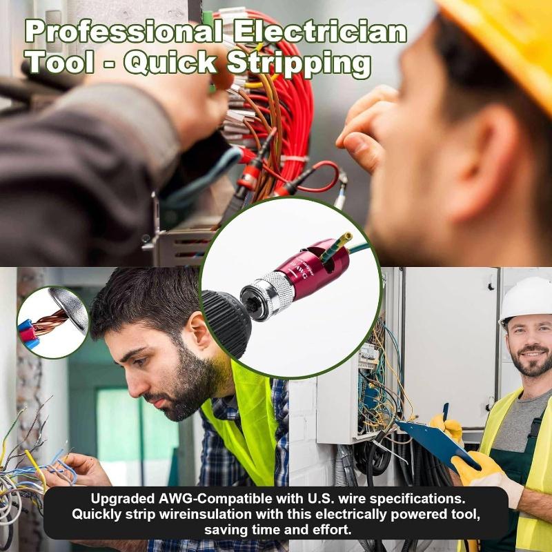 Wire Stripping for Drill US Regulations,Wire Stripping Tool & Wire Twisting ConnectorSet,Wire Twister Tool for Drill, 9 in 1 Quickly DrillWire Stripping Professional Electrician Tools Set(8pcs) Gifts for Dad,Valentines Day Gifts Men Easte