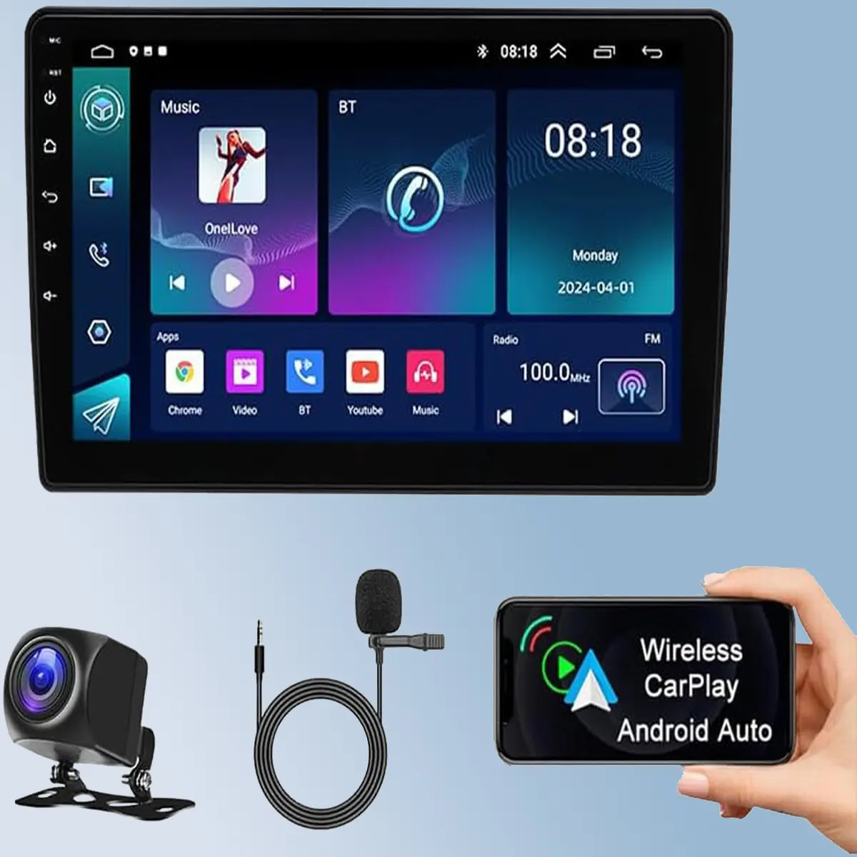 10" Android 13 Carplay Touchscreen Stereo for Ford F150/F250 2004-2014, Wireless CarPlay & Android Auto, GPS Navigation, WiFi, Bluetooth, Backup Camera, SWC, 2+32GB, Android Car Player, Carplay Radio Touchscreen
