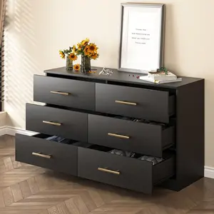 Spaco Dresser,Dresser for Bedroom,6 Drawers Dresser,Organizer Storage Cabinet,Chest of Drawer Bedroom/Living Room Furniture