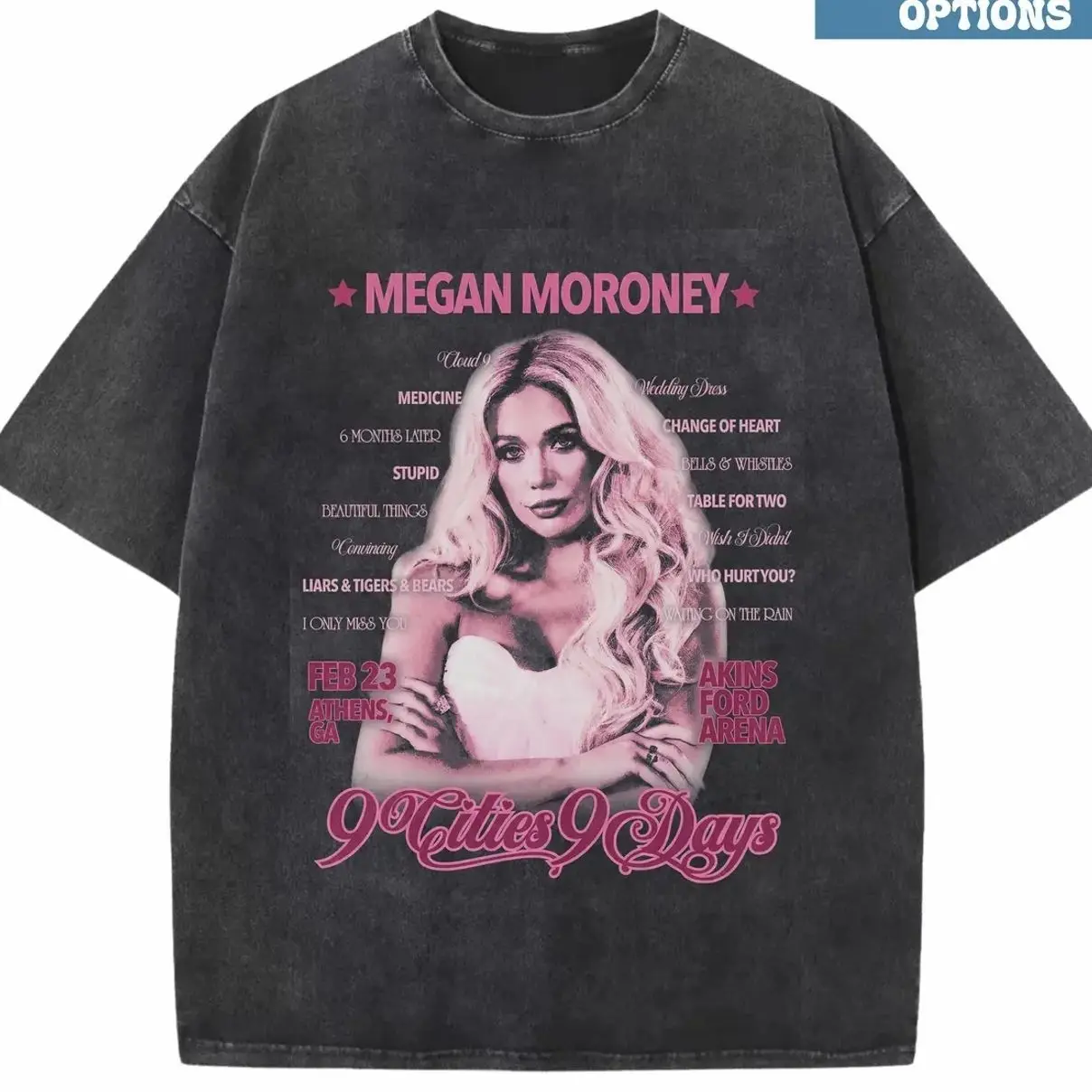 Comfort Colors Cloud 9 Album T-Shirt, Retro 90s Aesthetic Megan Moroney Graphic Tee, Music Fan Tour Shirt, Unisex Washed, Gift for Men and Women VUW