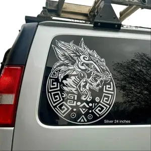 Azteca Skull Decal Sticker - Car Exterior Accessories - Outdoor Vinyl - Trucks Jeeps Cars stickers
