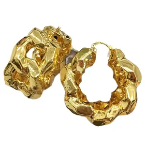 Gold Hoop Earrings - Textured Design, Perfect for Any Occasion