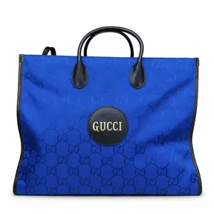 Pre-owned GUCCI Nylon Canvas with Leather Trim Tote Bags Nylon Canvas Tote Bag Large