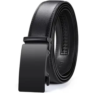 Men's Belt Leather Ratchet Belt for Men Dress Casual Every Day with Adjustable Buckle, Trim to Fit
