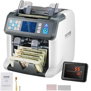 fathersdaygift VEVOR Money Counter Machine, Bill Counter with Mixed Denomination, 2CIS, SN, UV, IR, MG, DD Counterfeit Detection, Multi Currency, Value Counting Cash Counter and Sorter, Printer Enabled