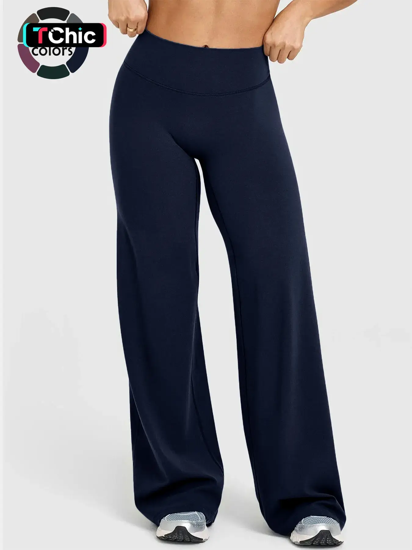 Women's High-Waisted Wide Leg Yoga Pants, Athleisure Fitness Pants, Athleisure Bottoms, Breathable Sporty Bottoms, Seamless Design, Stretchy Breathable Fabric, Flattering Fit for All Seasons, Versatile Everyday Wear