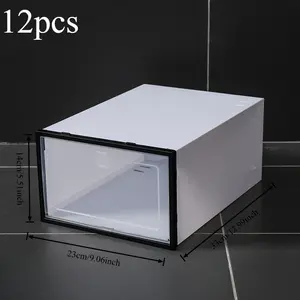 New multi-color men's and women's shoe boxes, shoe boxes are freely combined for home daily use, men's and women's shoes storage boxes, dust-proof plastic shoe boxes.
