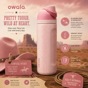 LIMITED EDITION Owala Painted Canyon Western Collection FreeSip Water Bottle 24oz Western Collection Aesthetic Leak Proof Bottle