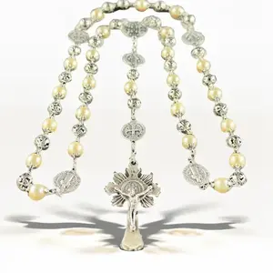 Saint Benedict Rosary Ivory color bead