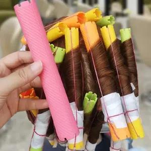 6 Pieces Per Set  Heatless Lengthened Spiral Hair Rollers Hollow Design Curl Formers DIY Curly Hair Styling Tools for Home Salon Use