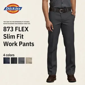 Dickies Men’s 873 FLEX Slim Fit Work Pants, Wrinkle- & Stain-Resistant, Moisture-Wicking & Quick-Drying, Slim Straight-Leg Design, Versatile Essential for Work and Everyday Wear