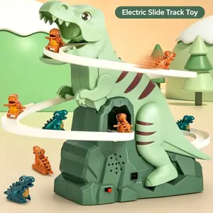 Dinosaur Toys, Dinosaur Climbing Stairs Track Slide Toy, Electric Dinosaur Climbing Stairs Slide Toy with 3 Cars, Track Toy, Toy Set, Gift, Christmas Gift
