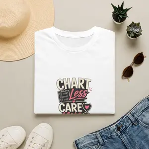 Chart Less Care More T-Shirt | Nurse Medical Charting Humor