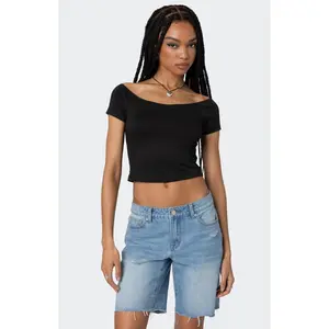 Edikted Women's Alexandera Boat Neck T-Shirt