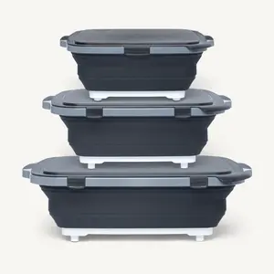 3pc Collapsible BBQ Prep Tub Set - DripEZ