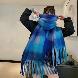 Casual Chunky Shawl with Fringes, Multi-Color Shawl for Women & Men, Casual Fashionable Scarf for All Season for Party, Daily Clothing Decor, Trendy All-match & Exquisite Shawl for Birthday Gift