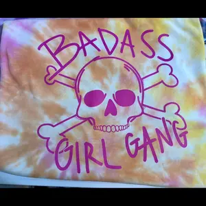 Bad a** girl gang t shirt in pink orange and yellow low tie dye ONLY IN SIZES LARGE AND XL Top Womenswear Tshirt Casual