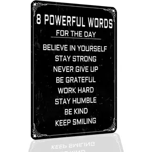 Inspirational Quotes Metal Sign - Motivational Wall Art for Office, Bedroom, Classroom, Gym - Uplifting Positive Decor, Rustproof Aluminum, 8x12 Inches